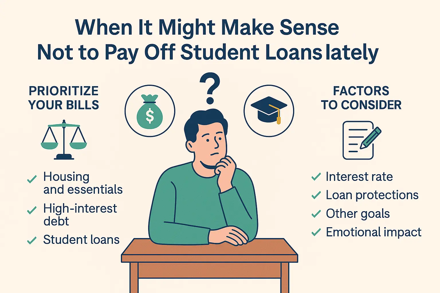 Student loan repayment strategies infographic by financial advisor in Santa Rosa, California